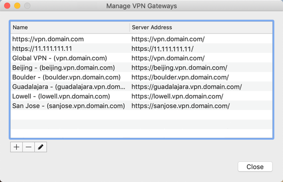 Edge Client Manage VPN Gateways