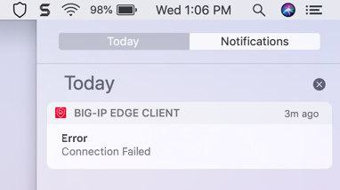 Edge Client error notification