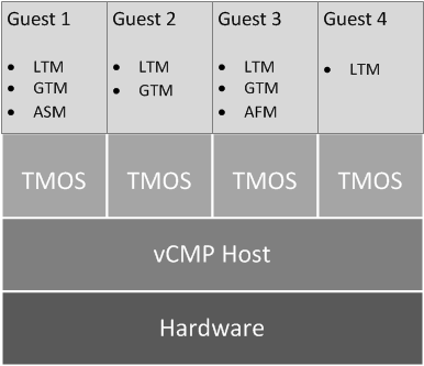 Example of a four-guest vCMP system
