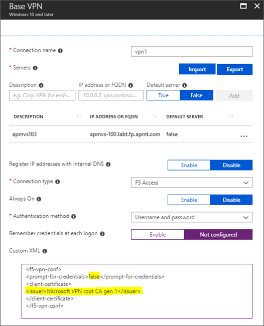 Example of a custom XML command