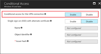 Conditional access enabled for VPN connection