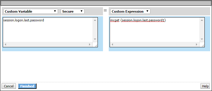 A variable assign entry screen as it displays initially