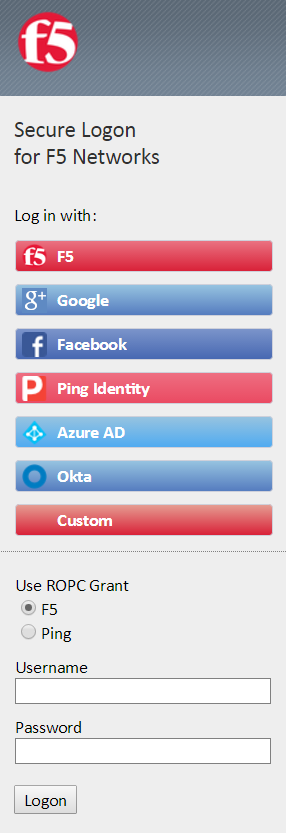 OAuth Logon Page (advanced customization template)