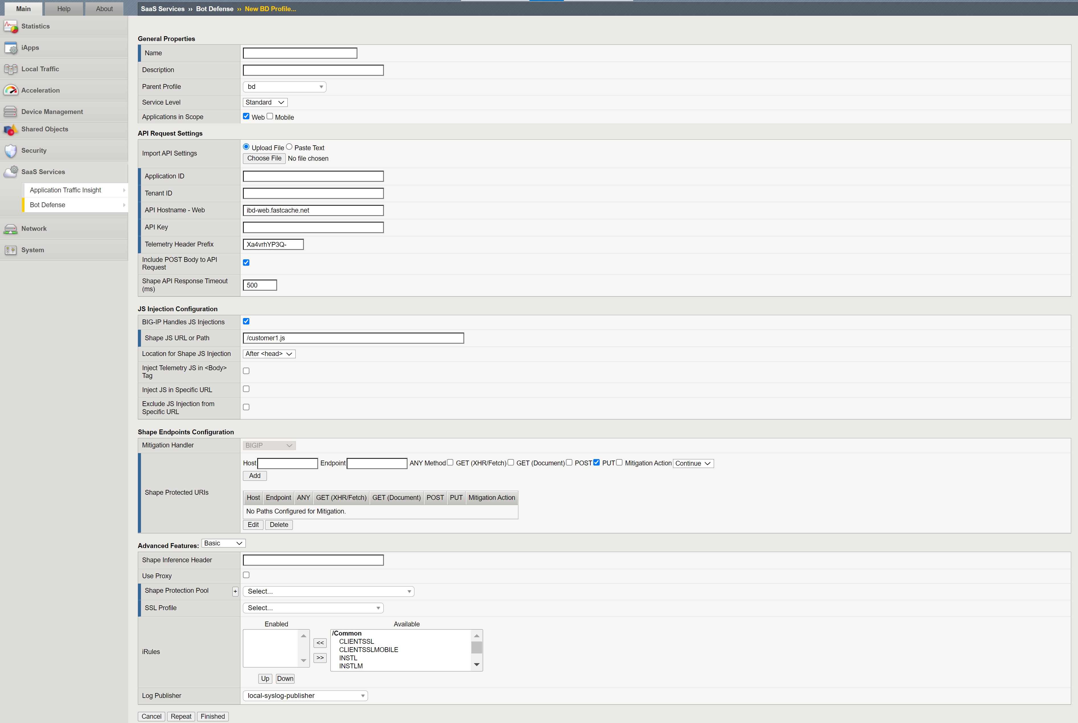 Creating a Bot Defense Profile