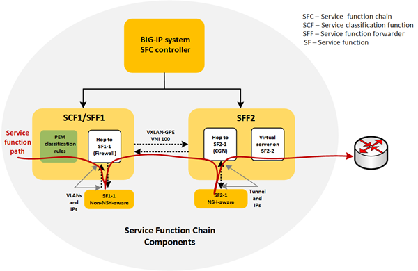 Service function chain components