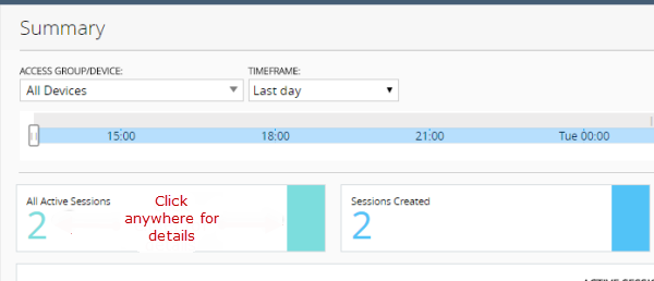Top left portion of the Summary report display