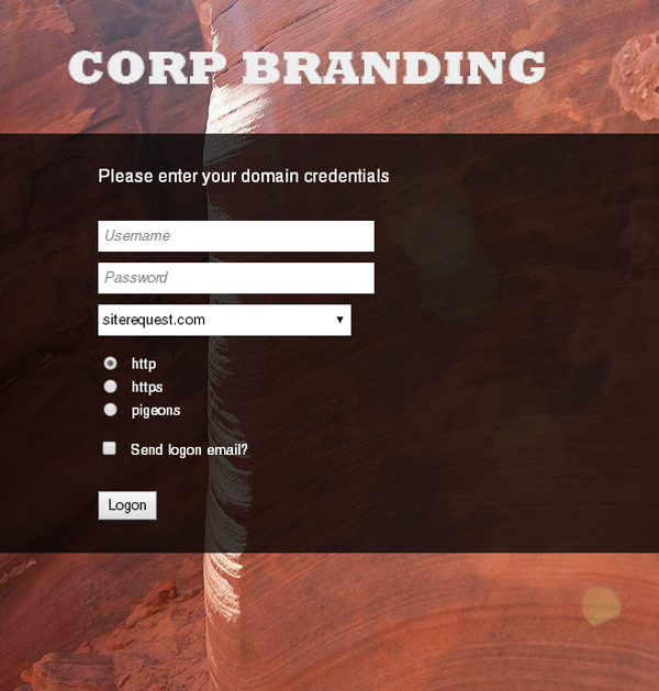 logon page example