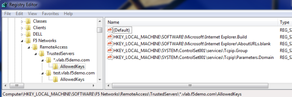 Registry Allowed keys for a trusted server