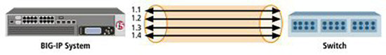 Example of a trunk configured for two switches