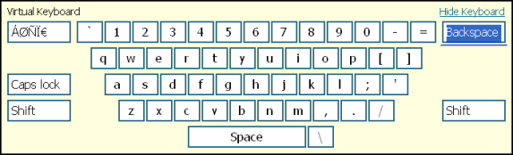 Visual keyboard