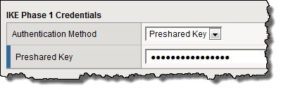 IKE Phase 1 Preshared Key setting example