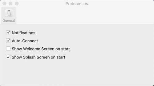 Screenshot Edge Client preferences