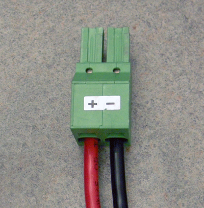 Example of wired DC plug