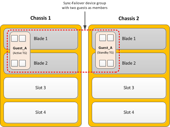 Dual-slot guests in a device group