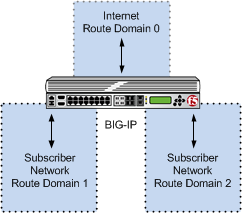Multiple subscriber networks connecting to Internet servers in Internet Route Domain     0