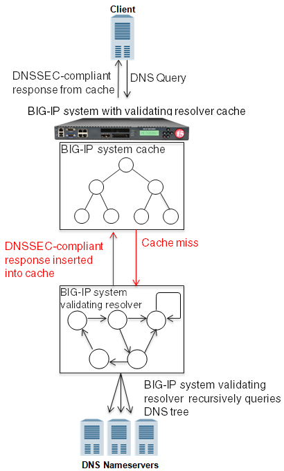 BIG-IP system using validating resolver cache