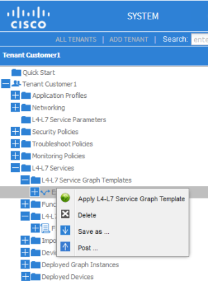 apply l4-l7 service graph template